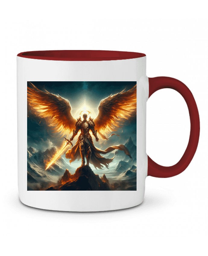 Mug bicolore Ange lumineux en armure Fantasymaniac