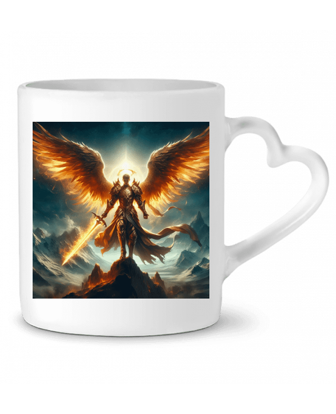 Mug coeur Ange lumineux en armure par Fantasymaniac