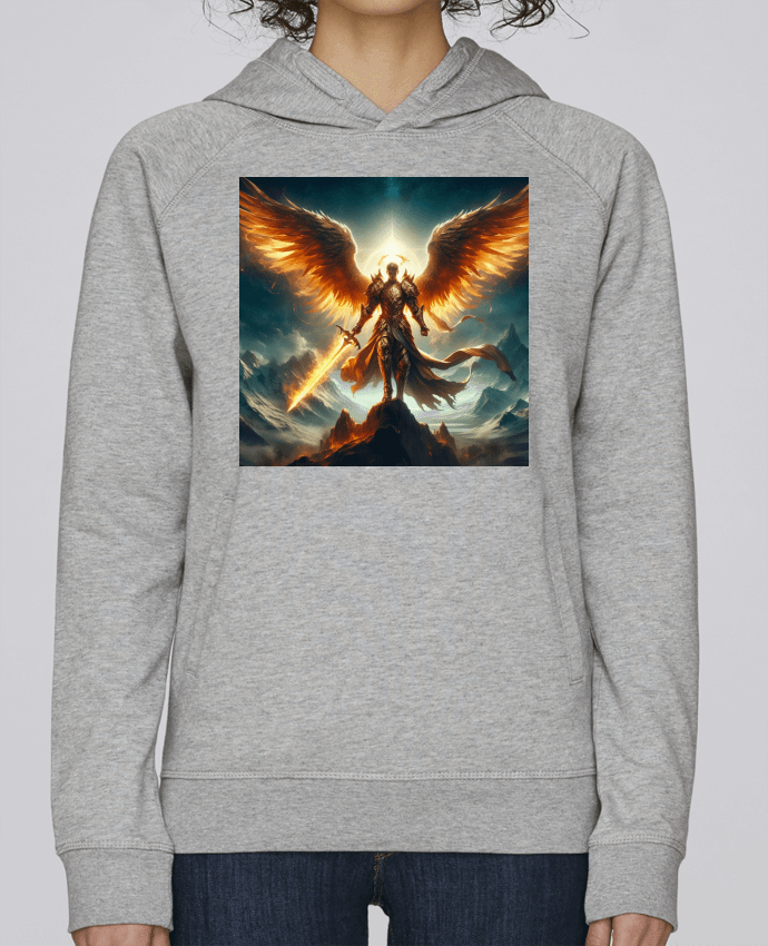 Sweat capuche femme Ange lumineux en armure par Fantasymaniac