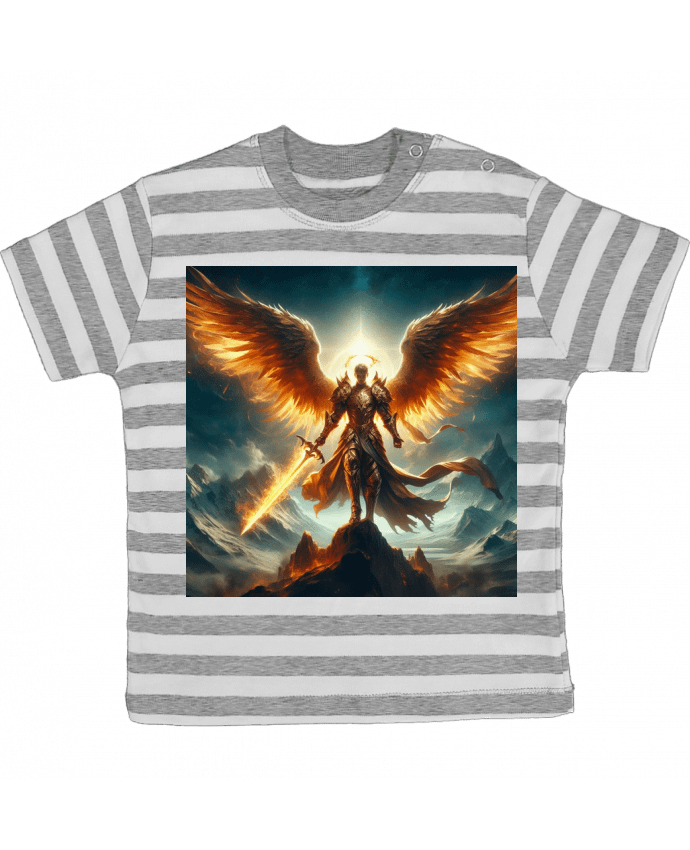 Tee-shirt bébé à rayures Ange lumineux en armure par Fantasymaniac