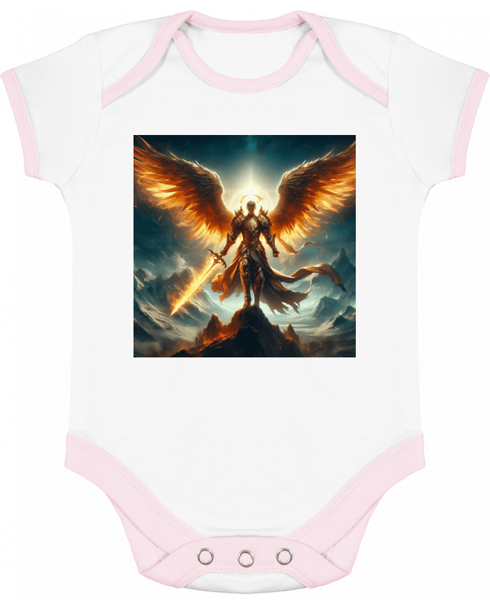 Body bébé manches contrastées Ange lumineux en armure par Fantasymaniac