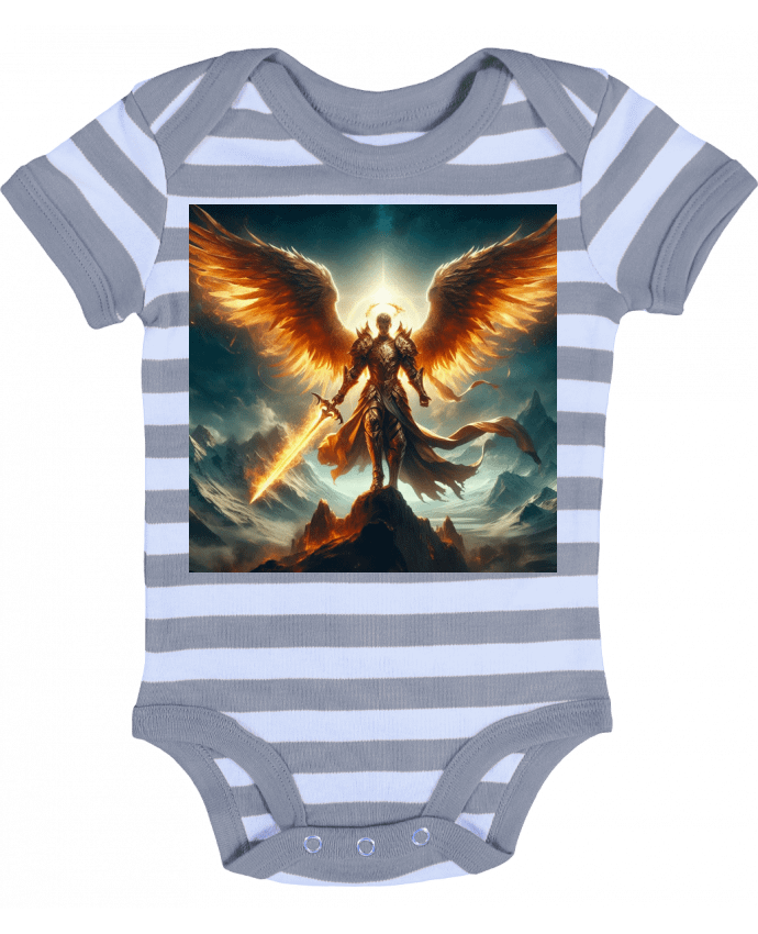 Body Bébé Rayé Ange lumineux en armure - Fantasymaniac