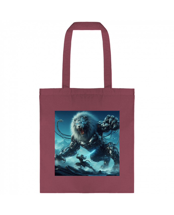 Tote-bag Combat cyber lion par Fantasymaniac