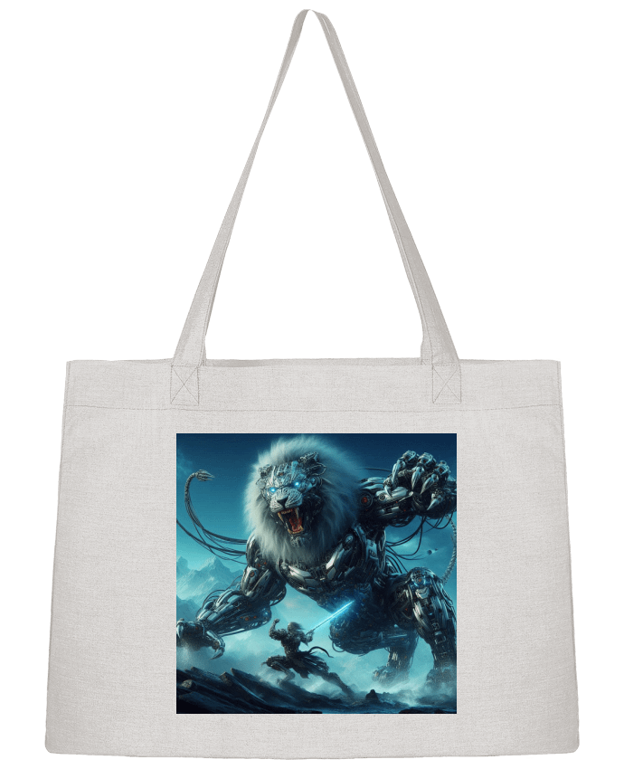 Sac Shopping Combat cyber lion par Fantasymaniac