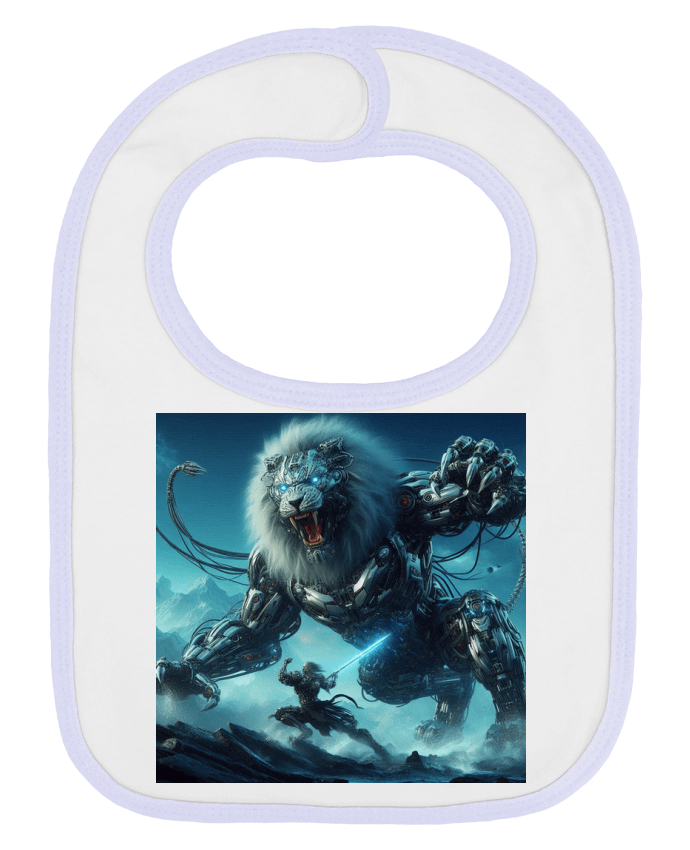Bavoir bébé uni Combat cyber lion par Fantasymaniac