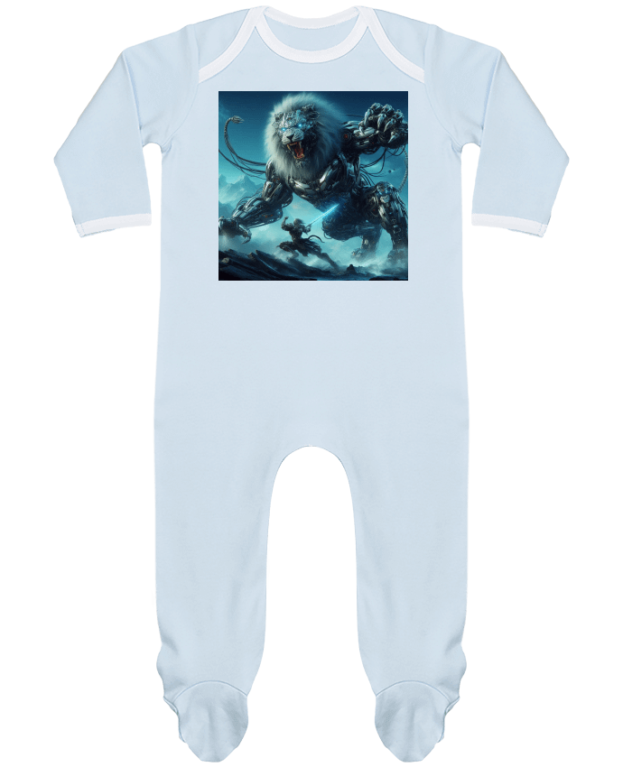 Body Pyjama Bébé Combat cyber lion par Fantasymaniac