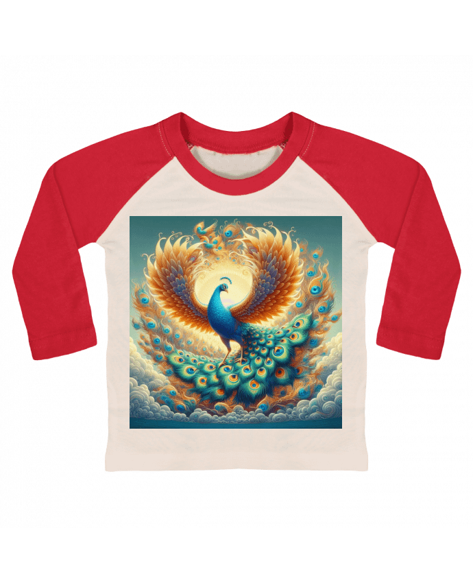 Tee-shirt Bébé Baseball ML Paon majestueux par Fantasymaniac