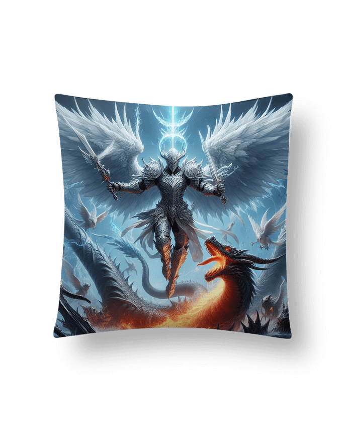 Coussin Ange blanc et bleu par Fantasymaniac