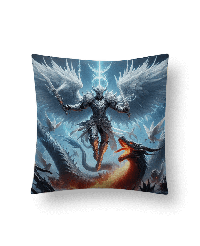 Coussin suédine Ange blanc et bleu par Fantasymaniac