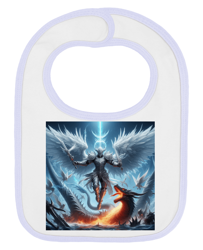 Bavoir bébé uni Ange blanc et bleu par Fantasymaniac