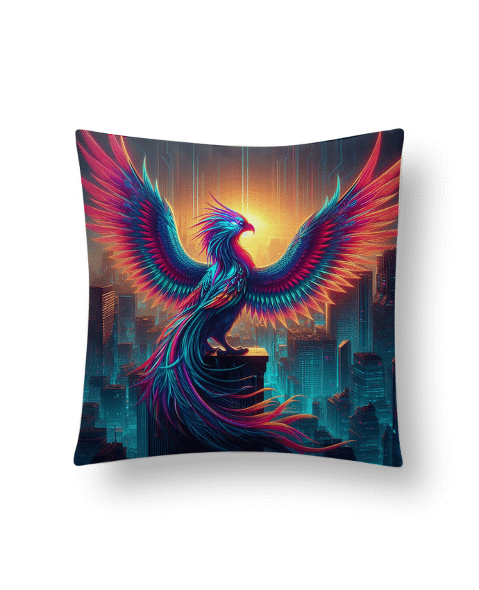 Coussin suédine Cyber phénix par Fantasymaniac