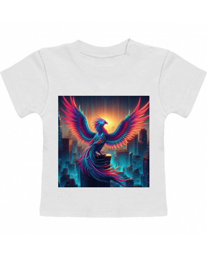 T-shirt bébé Cyber phénix manches courtes du designer Fantasymaniac