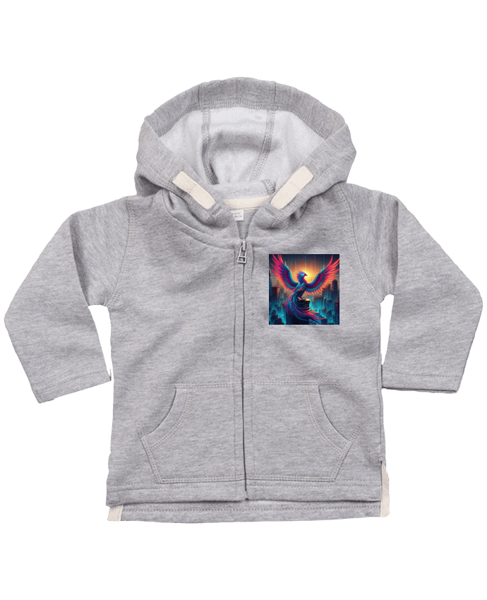 Sweat à capuche bébé zippé Cyber phénix par Fantasymaniac