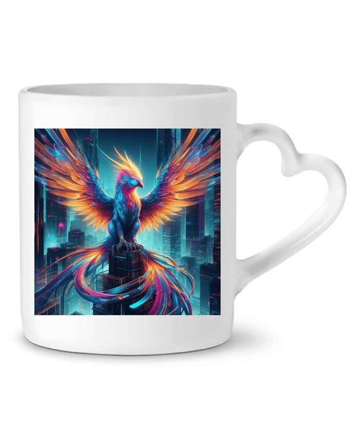 Mug coeur Cyber phénix deux par Fantasymaniac