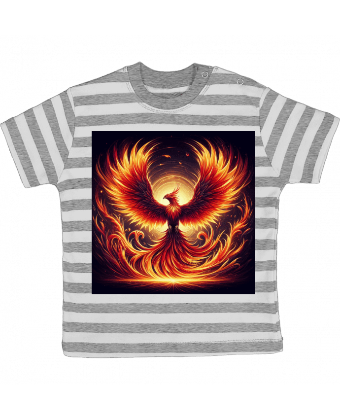 Tee-shirt bébé à rayures Phénix rise par Fantasymaniac