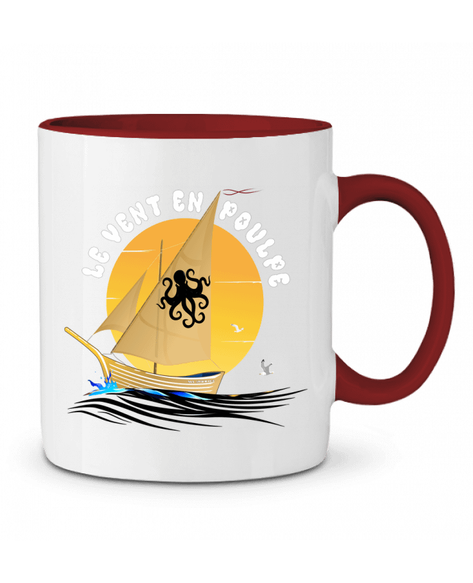 Mug bicolore Bateau à voile 