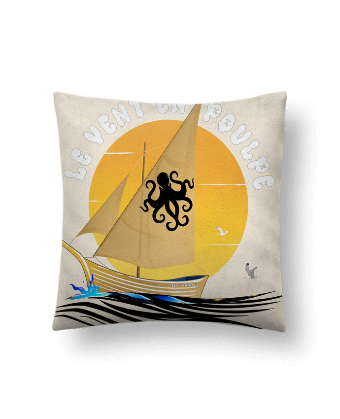 Coussin suédine Bateau à voile 