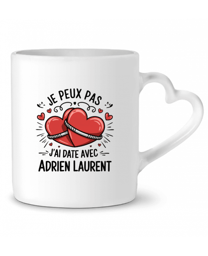 Mug coeur je peux pas j'ai date avec Adrien laurent par bwilfy