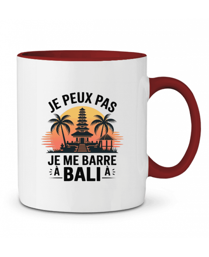 Mug bicolore je peux pas je me barre à Bali bwilfy