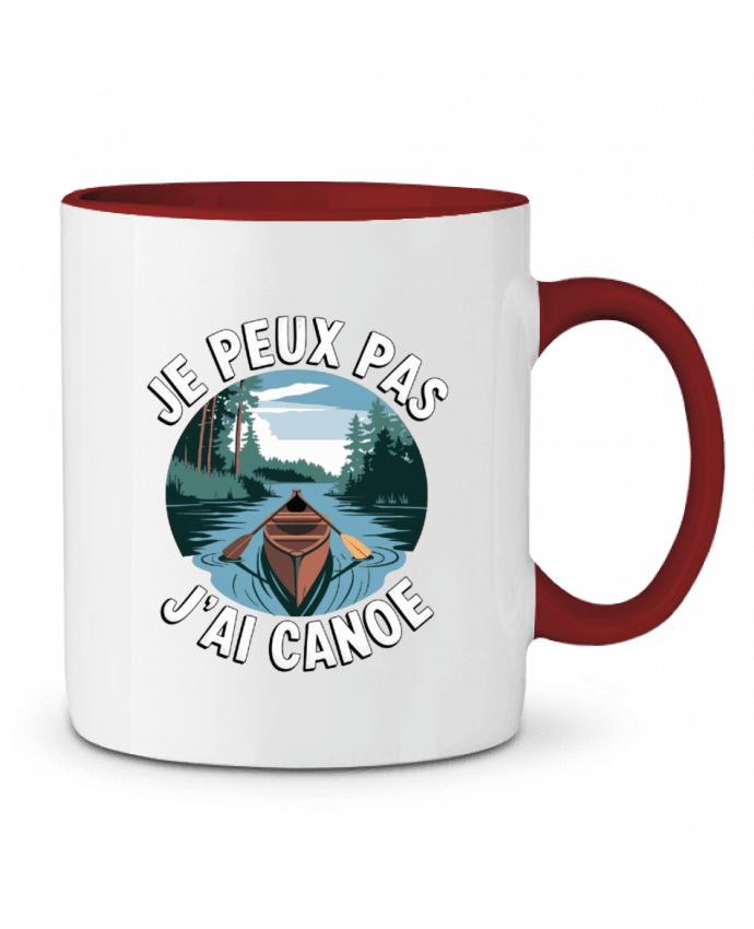 Mug bicolore je peux pas j'ai canoe bwilfy
