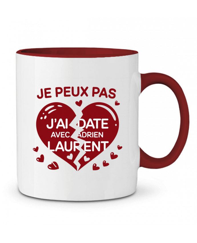Mug bicolore je peux pas j'ai date avec adrien laurent bwilfy
