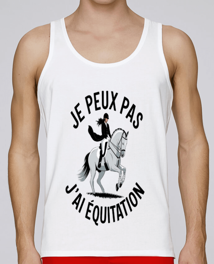 Débardeur homme je peux pas j'ai equitation par bwilfy 100% coton bio