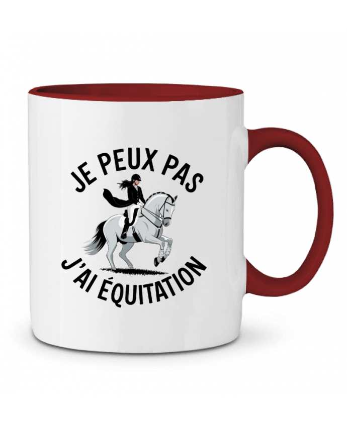 Mug bicolore je peux pas j'ai equitation bwilfy