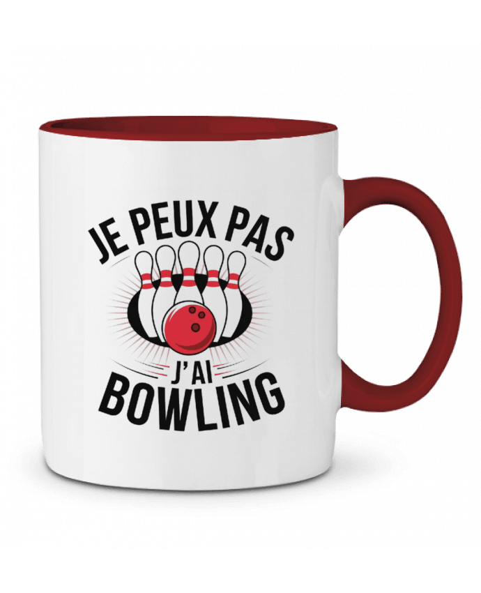 Mug bicolore je peux pas j'ai bowling bwilfy