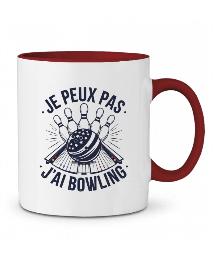 Mug bicolore je peux pas j'ai bowling bwilfy