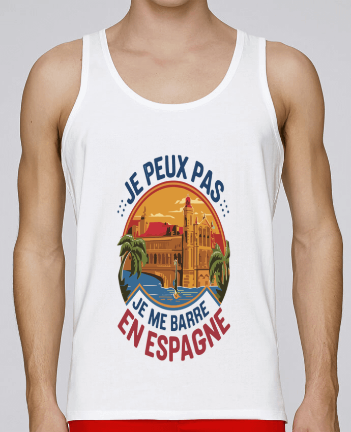 Débardeur homme je peux pas je me barre en Espagne par bwilfy 100% coton bio