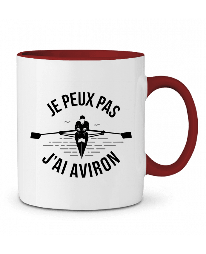 Mug bicolore je peux pas j'ai aviron bwilfy
