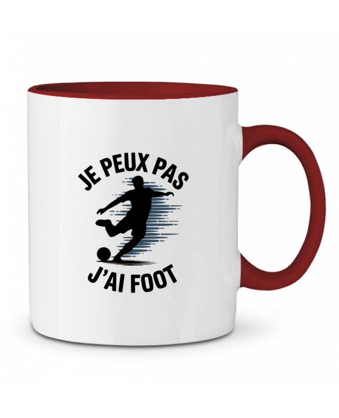 Mug bicolore je peux pas j'ai foot bwilfy
