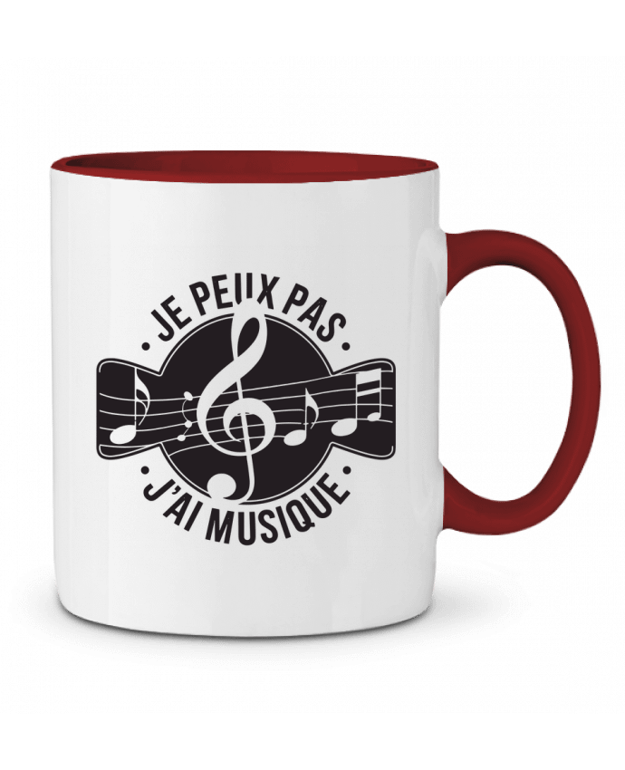 Mug bicolore je peux pas j'ai musique bwilfy