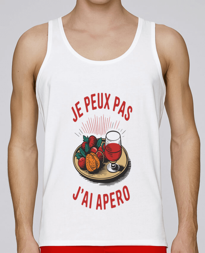 Débardeur homme je peux pas j'ai apéro par bwilfy 100% coton bio