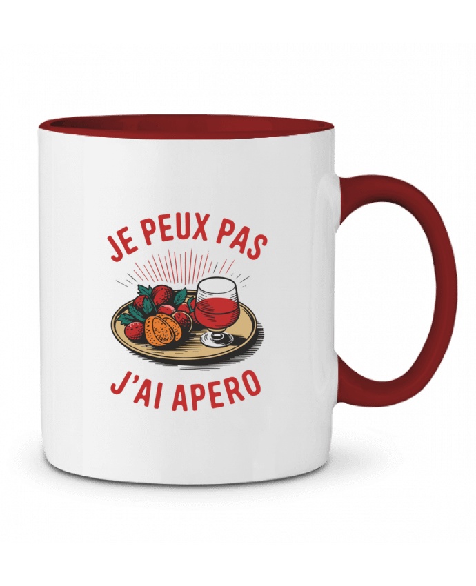 Mug bicolore je peux pas j'ai apéro bwilfy