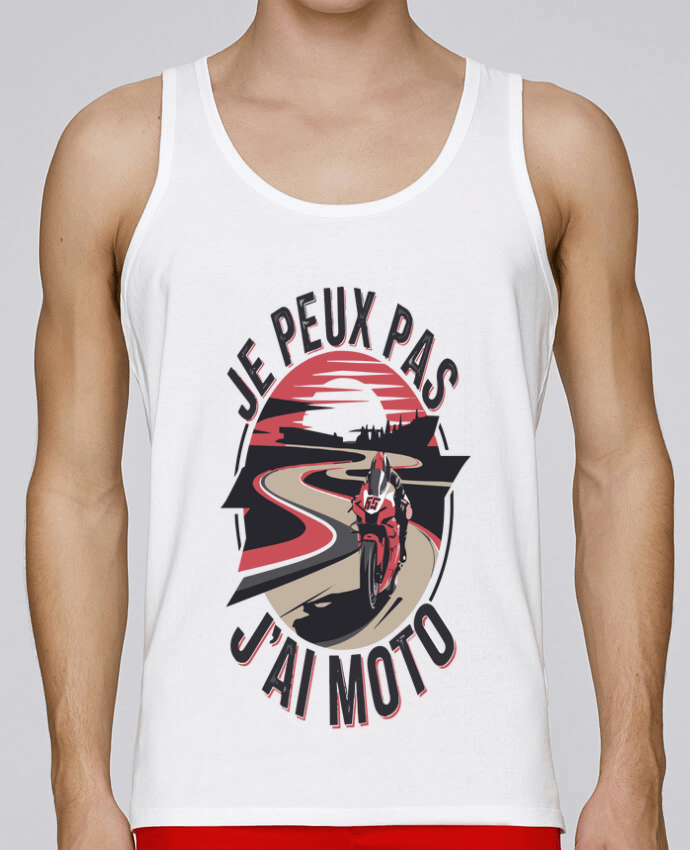 Débardeur homme je peux pas j'ai moto par bwilfy 100% coton bio