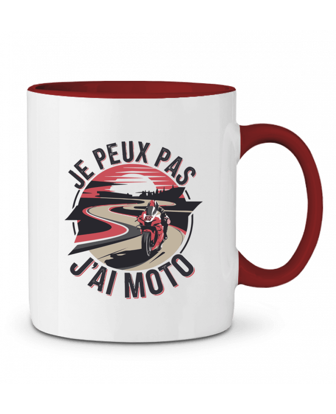Mug bicolore je peux pas j'ai moto bwilfy