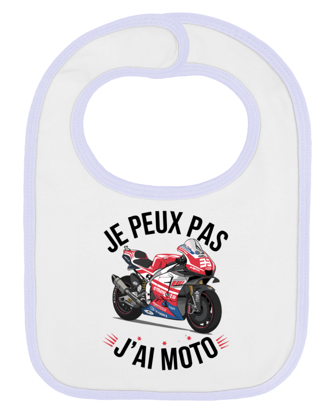 Bavoir bébé uni je peux pas j'ai moto par bwilfy