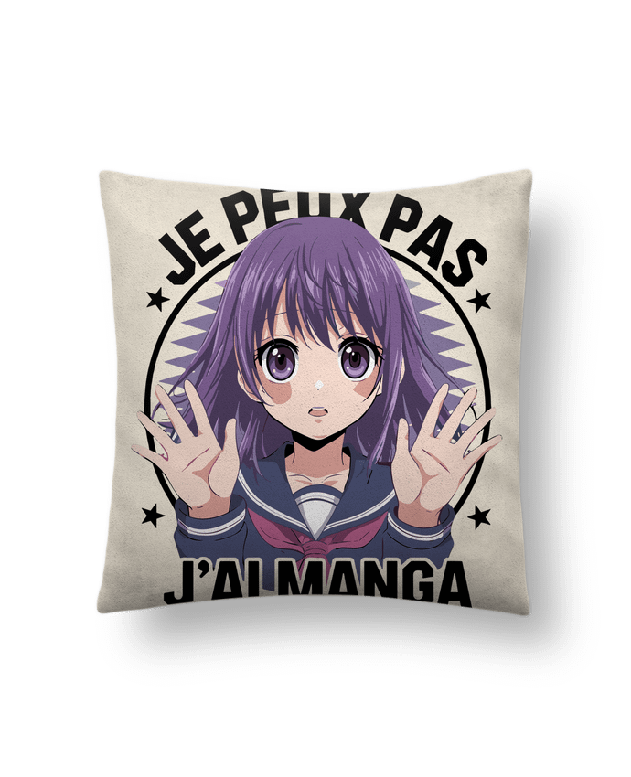 Coussin suédine je peux pas j'ai manga par bwilfy