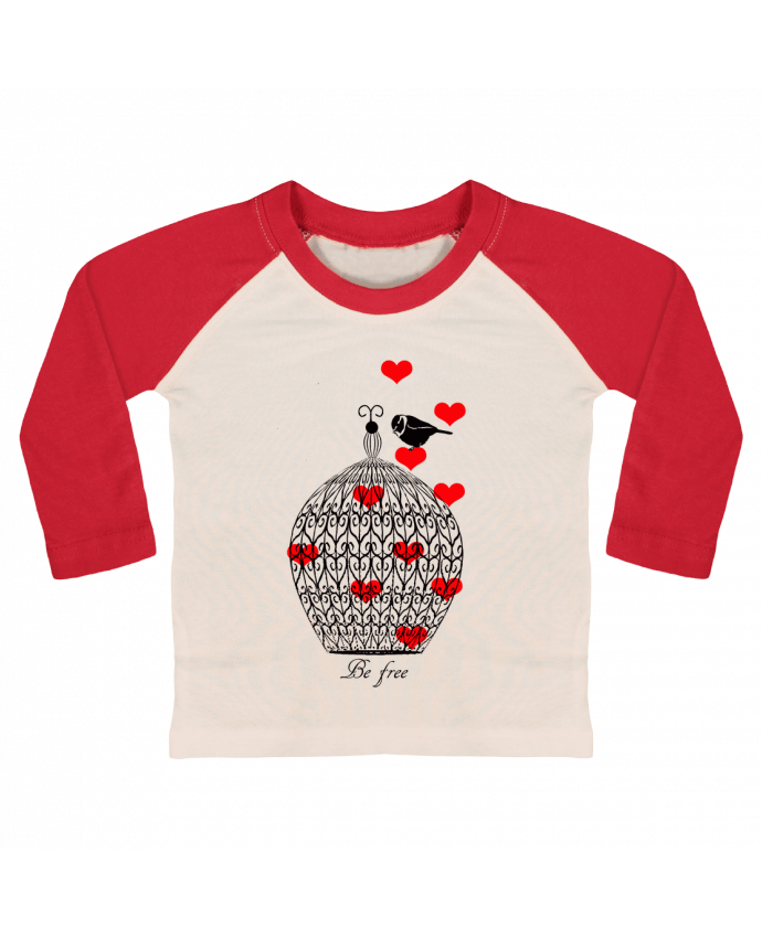 T-shirt baby Baseball long sleeve Be free by Les Caprices de Filles