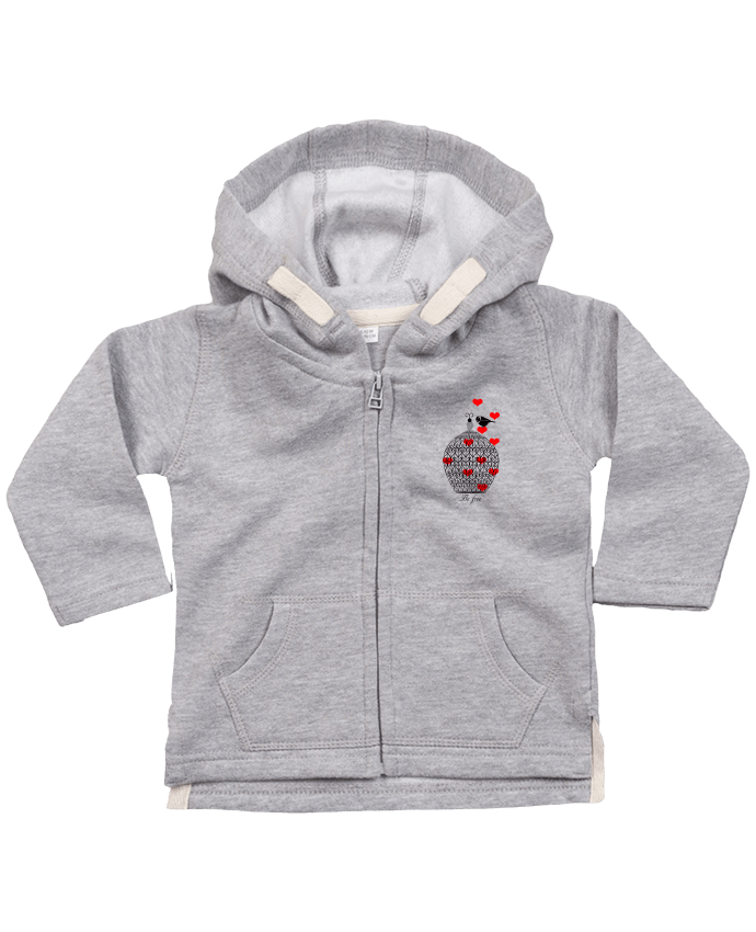 Hoddie with zip for baby Be free by Les Caprices de Filles