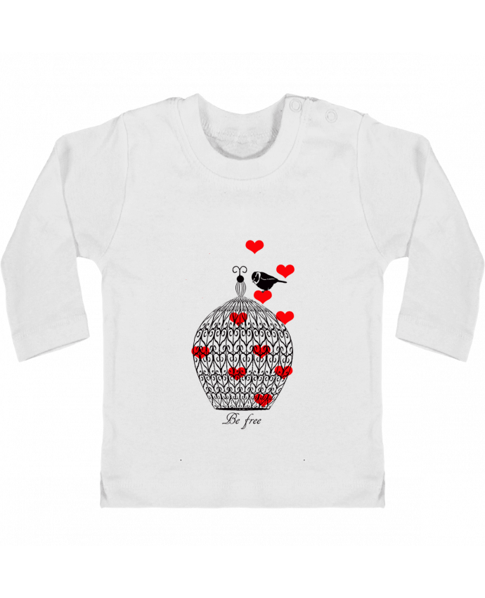 Camiseta Bebé Manga Larga con Botones  Be free manches longues du designer Les Caprices de Filles