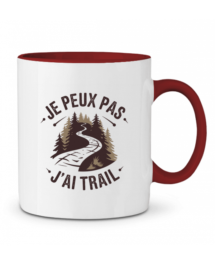Mug bicolore je peux pas j'ai trail bwilfy
