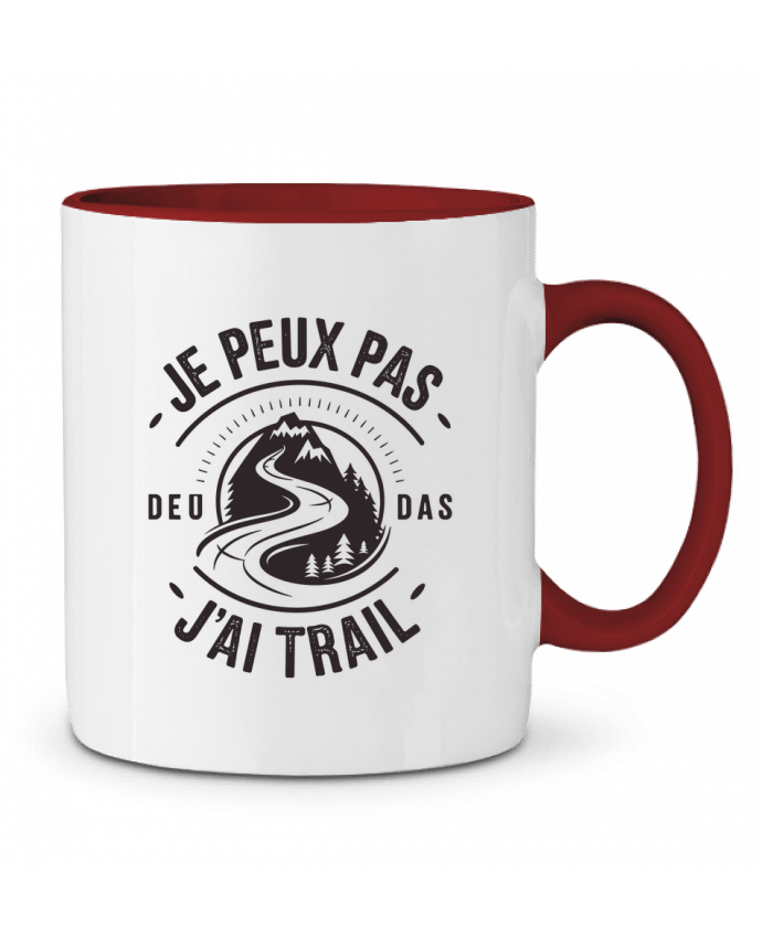 Mug bicolore je peux pas j'ai trail bwilfy