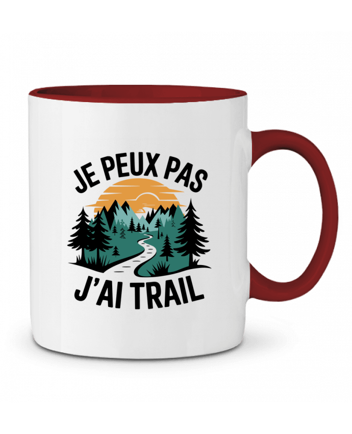 Mug bicolore je peux pas j'ai trail bwilfy