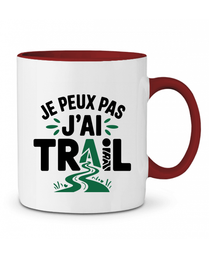 Mug bicolore je peux pas j'ai trail bwilfy