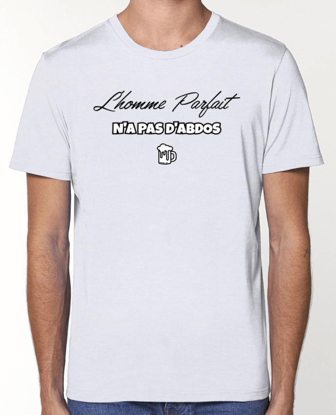 T-shirt écoresponsable Unisexe L'homme porfait n'as pas d'abdos por tunetoo