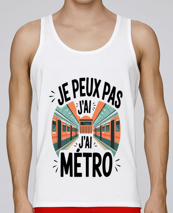 Débardeur homme je peux pas j'ai metro par bwilfy 100% coton bio