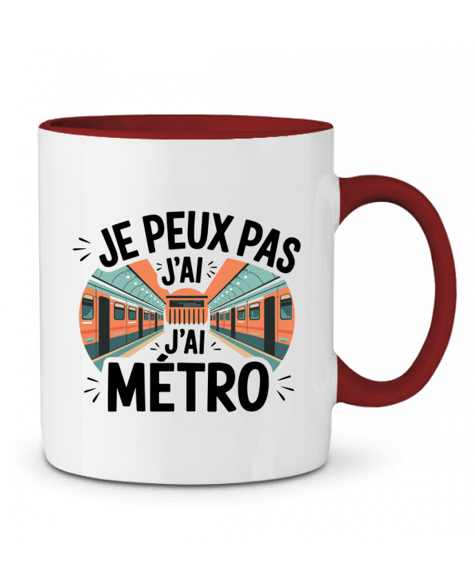 Mug bicolore je peux pas j'ai metro bwilfy