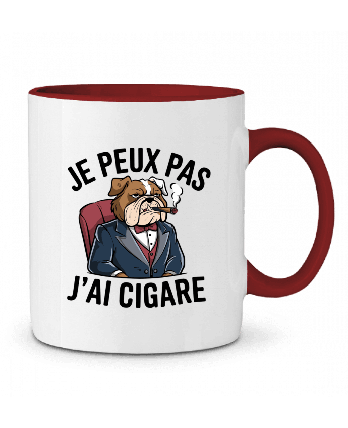 Mug bicolore je peux pas j'ai cigare bwilfy